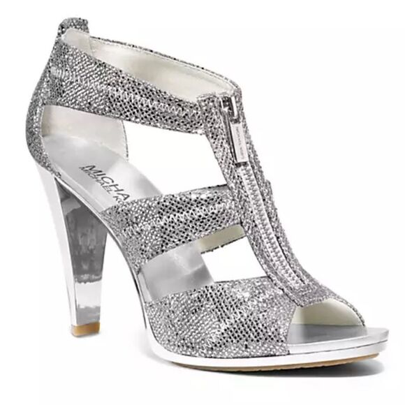 MICHAEL Michael Kors Berkley T-Strap Sandals Silver - Picture 12 of 13